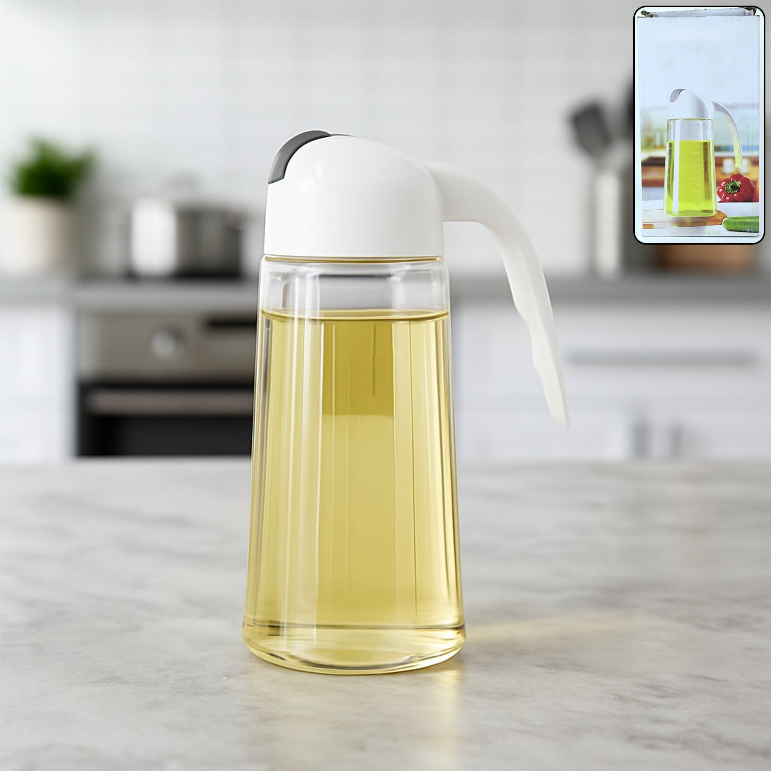 Kitchen Glass Oil Bottle Dispenser Automatic Opening Closing Home Bottles For Oil And Vinegar Honey Olive Oil Container (630ml) Kitchen Glass Oil Bottle Dispenser Automatic Opening Closing Home Bottles For Oil And Vinegar Honey Olive Oil Container (630ml)